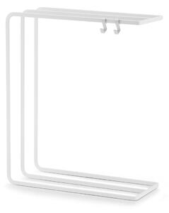 Suport metalic pentru accesorii curatenie, Drain Alb, L30xl10xH25 cm