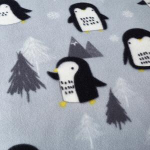 Lenjerie de pat din fleece gri 200x200 cm Cosy Penguin - Catherine Lansfield