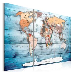 Avizier din mai multe piese cu harta lumii Bimago Sapphire Travels, 120 x 80 cm