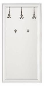 Cuier hol intrare IDENTO, PAL/MDF/metal, alb, 75×3×144 cm