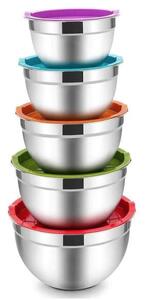 Set 5 boluri din inox cu capac