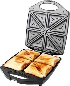 Sandwich-maker grill ECG S 199 Quattro, 1100 W, placi triunghiulare nonaderente
