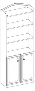 Biblioteca din pal cu 2 usi, pentru tineret Selena Grey Alb / Gri, l70xA33xH187 cm