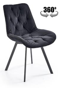 Scaun pivotant ,K519 negru, stofa catifelata/metal, 54x63x86 cm