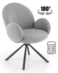 Scaun rotativ K498, gri, stofa/metal, 64x63x90 cm
