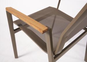Scaun de gradina / terasa din aluminiu si material textil, Next Cappuccino, l60xA85xH65 cm