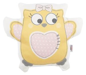 Pernă din amestec de bumbac pentru copii Mike & Co. NEW YORK Pillow Toy Owl, 32 x 26 cm, galben