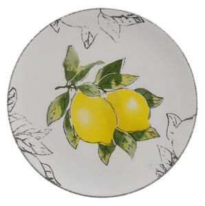 Lemon Set 6 Farfurii desert, Ceramica, Alb