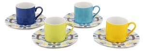 Set 4 cești cu farfurioară Kütahya Porselen Geometric, 90 ml