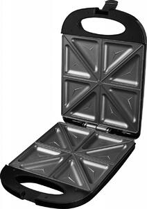 Sandwich maker XXL ECG S 4232 Family Black, 1200 W, 8 sandvisuri triunghiulare simultan