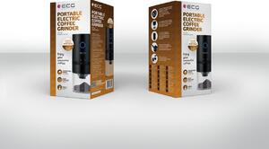 Rasnita de cafea electrica portabila ECG KM 150 Minimo, incarcare USB, 3,7 volti, 13 W, 30 g, culoare neagra