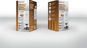 Rasnita de cafea electrica portabila ECG KM 150 Minimo, incarcare USB, 3,7 volti, 13 W, 30 g, culoare alba