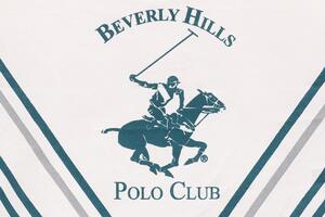 Lenjerie de pat din bumbac Ranforce, Beverly Hills Polo Club BHPC 025 Alb / Verde, 200 x 220 cm