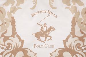 Lenjerie de pat din bumbac Ranforce, Beverly Hills Polo Club BHPC 024 Crem / Alb, 200 x 220 cm