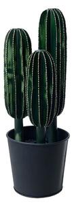 Cactus Floare artificiala ghiveci mare, Metal, Verde