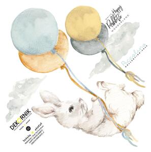 Set 8 autoadezive Dekornik White Happy Rabbits