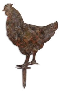 Decoratiune gradina CHICKEN A-01, metal, maro, 42×0.15×49 cm