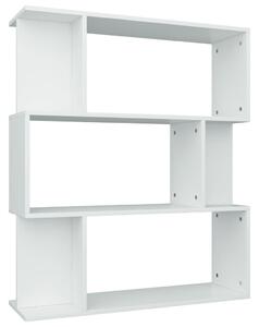 Bibliotecă/Separator cameră, alb, 80x24x96 cm, PAL