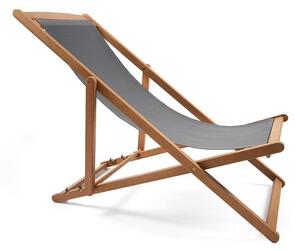 Șezlong de grădină pliabil din lemn de acacia gri Deck - Bonami Essentials