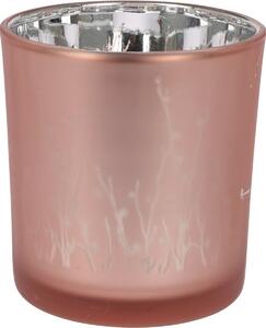 Sfeșnic din sticlă Meissa, roz deschis, 7 x 8 cm