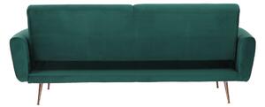 KONDELA Canapea extensibilă, material textil Velvet smarald, FASTA