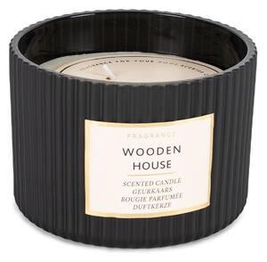 Lumânare parfumată în borcan Wood House, 11,5 x 8 cm, 250 g