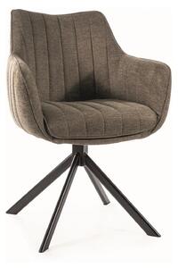 Scaun rotativ AZALIA, verde olive/negru, stofa clasica/metal, 61x44x86 cm