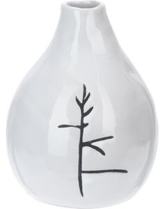 Vază din porțelan Art, cu decor ramură, 11 x 14cm