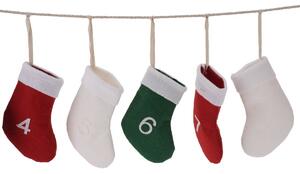 Calendar Advent ghirlandă Ciorapi de Crăciun, 220 cm