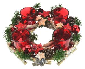 Sfeșnic de Advent Lourdes, din ratan, 24 cm