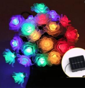 Instalatie solara gradina flori de trandafir cu 50 LED, MULTICOLOR 1500-9