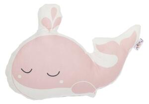 Pernă din amestec de bumbac pentru copii Mike & Co. NEW YORK Pillow Toy Whale, 35 x 24 cm, roz