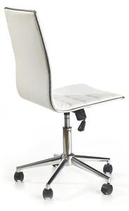 Scaun de birou ergonomic, tapitat cu piele ecologica Tyrell Alb, l44xA46xH97-107 cm