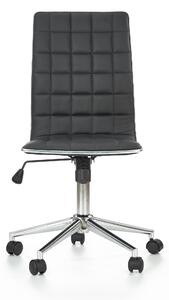 Scaun de birou ergonomic, tapitat cu piele ecologica Tyrell Negru, l44xA46xH97-107 cm