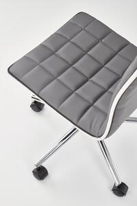 Scaun de birou ergonomic, tapitat cu piele ecologica Tyrell Gri, l44xA46xH97-107 cm