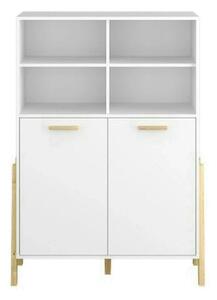 Biblioteca BELLE, PAL laminat, alb, 103×41×153 cm