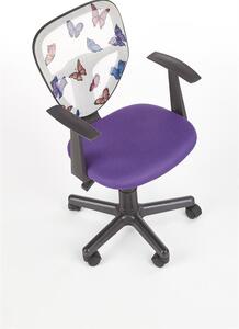 Scaun de birou pentru copii, tapitat cu stofa Sophilia Mov, l52xA50xH80-91 cm