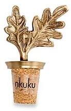 Dop pentru sticla de vin din plută și alamă Nkuku Oak Leaf