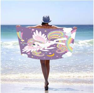 Prosop de plajă cu model unicorn, 100 x 180 cm
