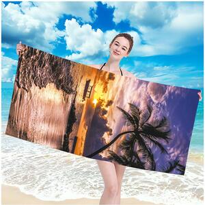 Prosop de plajă cu model apus de soare, 100 x 180 cm