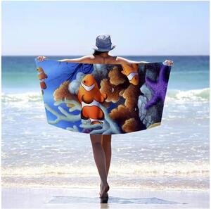 Prosop de plajă cu model de peşte, 100 x 180 cm