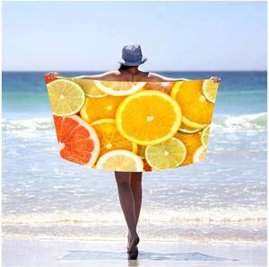 Prosop de plajă cu model citrice, 100 x 180 cm