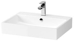 Lavoar baie pe mobilier alb 60 cm, dreptunghiular, Cersanit Virgo 605x460 mm