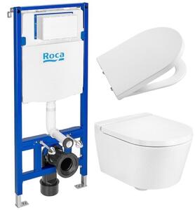 Set vas WC Roca Inspira A346528000, cadru încastrat Roca Duplo A890070020, A80152C00B