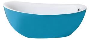 Cada baie freestanding albastra, ovala, West Aretha, acril, 170 x 78 cm Albastru
