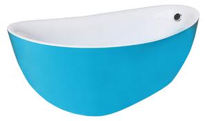 Cada baie freestanding albastra, ovala, West Aretha, acril, 170 x 78 cm Albastru