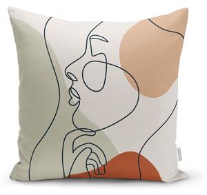 Față de pernă Minimalist Cushion Covers Pastel Drawing Face, 45 x 45 cm
