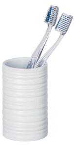 Pahar din ceramică pentru periuțe Wenko Mila, alb