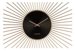 Ceas de perete Karlsson Peony, negru - auriu, ø 95 cm