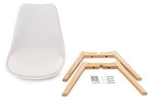 Set 2 scaune cu picioare din lemn de fag Bonami Essentials Retro, alb